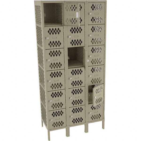 Tennsco - 18 Door, 6 Tier, Welded Locker - Industrial Tool & Supply