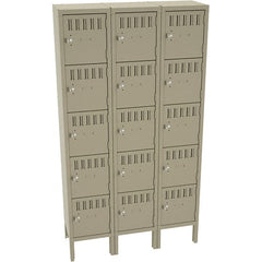 Tennsco - 15 Door, 5 Tier, Welded Locker - Industrial Tool & Supply