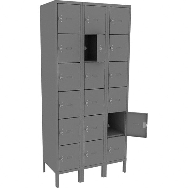 Tennsco - 18 Door, 18 Vertical Tier, Welded Locker - Industrial Tool & Supply