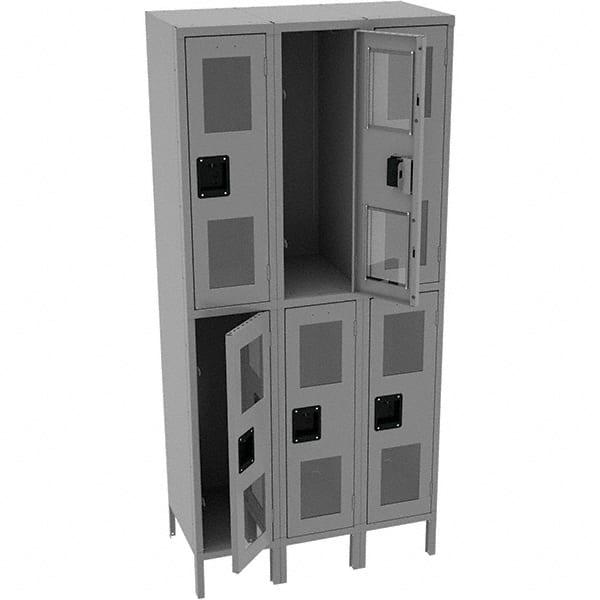 Tennsco - 6 Door, Double Tier, Welded Locker - Industrial Tool & Supply