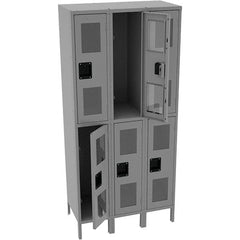 Tennsco - 6 Door, Double Tier, Welded Locker - Industrial Tool & Supply