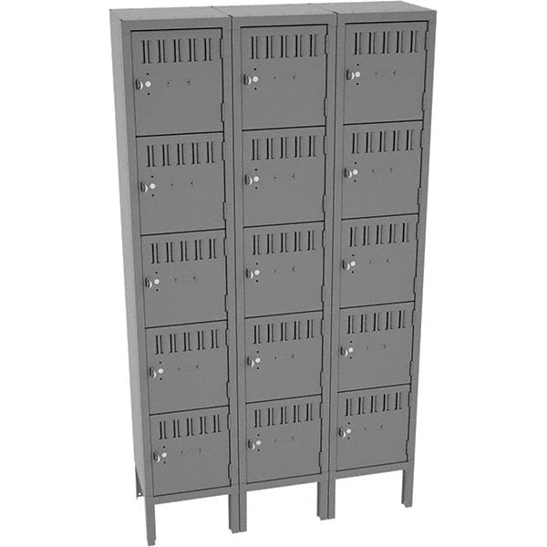 Tennsco - 15 Door, 5 Tier, Locker - Industrial Tool & Supply