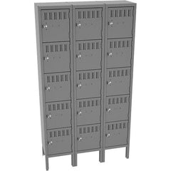 Tennsco - 15 Door, 5 Tier, Welded Locker - Industrial Tool & Supply