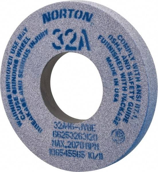 Norton - 12" Diam x 5" Hole x 1-1/2" Thick, J Hardness, 46 Grit Surface Grinding Wheel - Aluminum Oxide, Type 1, Coarse Grade, 2,070 Max RPM, Vitrified Bond, No Recess - Industrial Tool & Supply