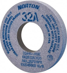 Norton - 12" Diam x 5" Hole x 1-1/2" Thick, J Hardness, 46 Grit Surface Grinding Wheel - Aluminum Oxide, Type 1, Coarse Grade, 2,070 Max RPM, Vitrified Bond, No Recess - Industrial Tool & Supply