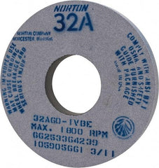 Norton - 14" Diam x 5" Hole x 1-1/2" Thick, I Hardness, 60 Grit Surface Grinding Wheel - Aluminum Oxide, Type 1, Medium Grade, 1,800 Max RPM, Vitrified Bond, No Recess - Industrial Tool & Supply