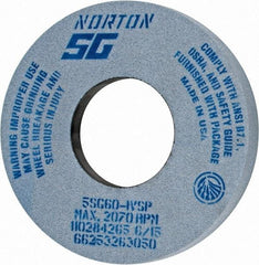 Norton - 12" Diam x 5" Hole x 1-1/2" Thick, I Hardness, 60 Grit Surface Grinding Wheel - Ceramic, Type 5, Medium Grade, 2,070 Max RPM, Vitrified Bond, One-Side Recess - Industrial Tool & Supply