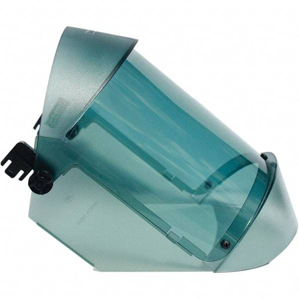 Oberon - Adapter Adjustment, Arc Protection Face Shield & Headgear Set - 8" Wide x 14" High x 0.105" Thick, Anti-Fog & Scratch Resistant, Gray Window - Industrial Tool & Supply