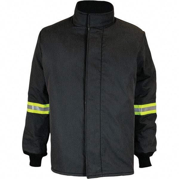 Oberon - Size 3XL Arc Flash Coat - Black, Aramid, Zipper with Hook & Loop Flap Closure, 54" Chest - Industrial Tool & Supply