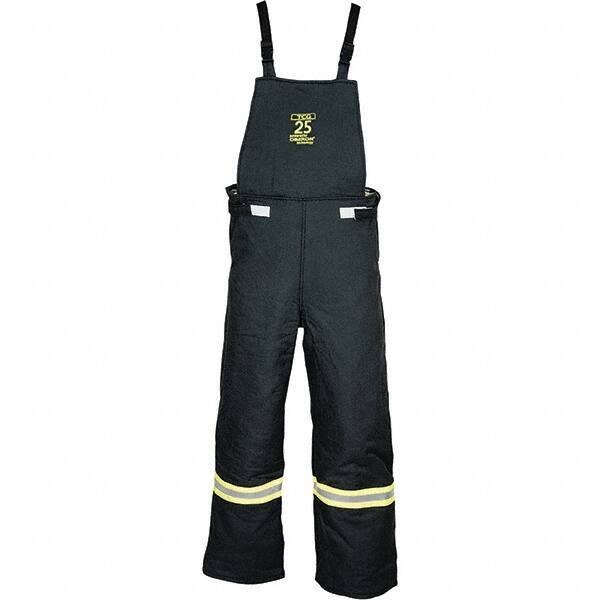 Oberon - Size L, Black, Zippered with Flap, Arc Flash Bib Overall - 42" Chest, Aramid - Industrial Tool & Supply