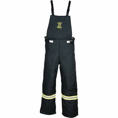 Oberon - Size L, Black, Zippered with Flap, Arc Flash Bib Overall - 42" Chest, Aramid - Industrial Tool & Supply
