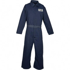 Oberon - Size 5XL, Navy Blue, Velcro Front Closure, Arc Flash Coverall - 62" Chest, Inherently Flame Resistant Aramid - Industrial Tool & Supply