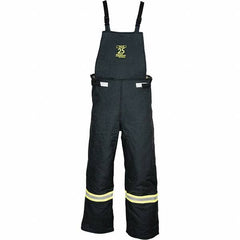 Oberon - Size 3-XL, Black, Zippered with Flap, Arc Flash Bib Overall - 54" Chest, Aramid - Industrial Tool & Supply