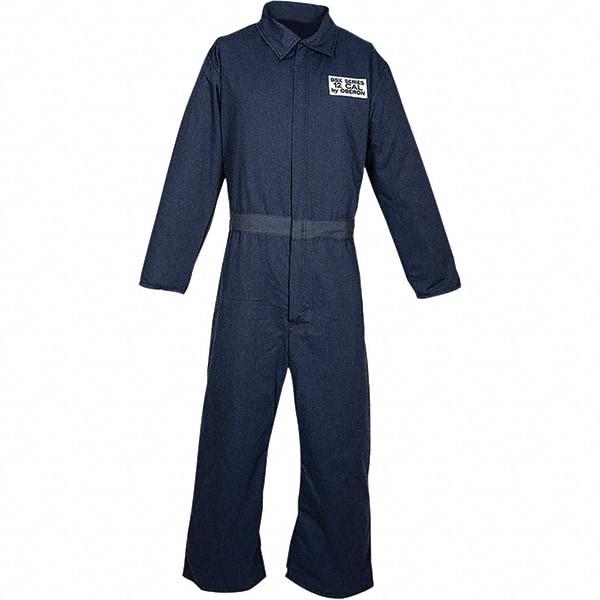 Oberon - Size 2XL, Navy Blue, Velcro Front Closure, Arc Flash Coverall - 50" Chest, Inherently Flame Resistant Aramid - Industrial Tool & Supply
