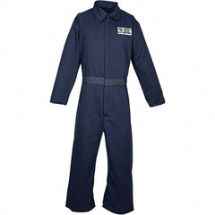 Oberon - Size S, Navy Blue, Velcro Front Closure, Arc Flash Coverall - 36" Chest, Inherently Flame Resistant Aramid - Industrial Tool & Supply