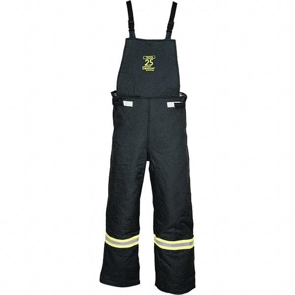 Oberon - Size 4XL, Black, Zippered with Flap, Arc Flash Bib Overall - 58" Chest, Aramid - Industrial Tool & Supply