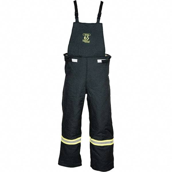 Oberon - Size S, Black, Zippered with Flap, Arc Flash Bib Overall - 36" Chest, Aramid - Industrial Tool & Supply