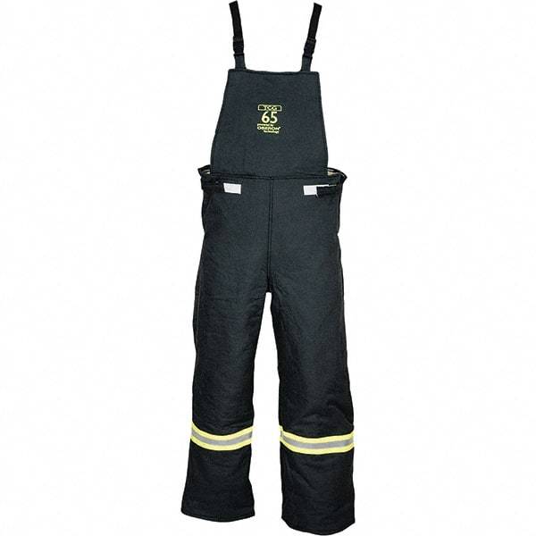 Oberon - Size XL, Black, Zippered with Flap, Arc Flash Bib Overall - 46" Chest, Aramid - Industrial Tool & Supply