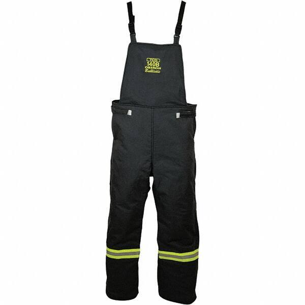 Oberon - Size M, Black, Zippered with Flap, Arc Flash Bib Overall - 39" Chest, Aramid - Industrial Tool & Supply