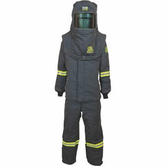 Oberon - Size XL, 4 HRC, 18 oz Arc Flash Clothing Kit - 140 cal per Sq cm, Hood Protection, Bib Overalls - Industrial Tool & Supply