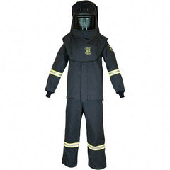 Oberon - Size 3XL, 4 HRC, 10.7 oz Arc Flash Clothing Kit - 46 cal per Sq cm, Hood Protection, Bib Overalls - Industrial Tool & Supply