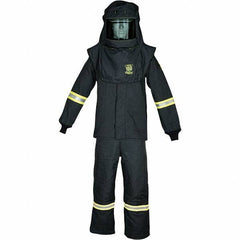Oberon - Size S, 4 HRC, 16.5 oz Arc Flash Clothing Kit - 100 cal per Sq cm, Hood Protection, Bib Overalls - Industrial Tool & Supply