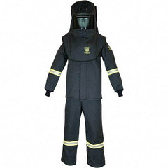 Oberon - Size M, 4 HRC, 10.7 oz Arc Flash Clothing Kit - 46 cal per Sq cm, Hood Protection, Bib Overalls - Industrial Tool & Supply