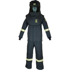 Oberon - Size M, 3 HRC, 10.7 oz Arc Flash Clothing Kit - 27 cal per Sq cm, Hood Protection, Bib Overalls - Industrial Tool & Supply