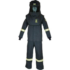 Oberon - Size 5XL, 3 HRC, 10.7 oz Arc Flash Clothing Kit - 27 cal per Sq cm, Hood Protection, Bib Overalls - Industrial Tool & Supply