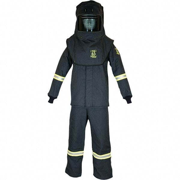 Oberon - Size S, 4 HRC, 12.5 oz Arc Flash Clothing Kit - 76 cal per Sq cm, Hood Protection, Bib Overalls - Industrial Tool & Supply