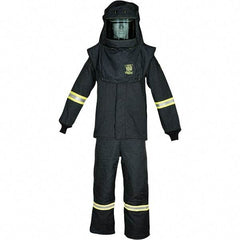Oberon - Size 2XL, 4 HRC, 16.5 oz Arc Flash Clothing Kit - 100 cal per Sq cm, Hood Protection, Bib Overalls - Industrial Tool & Supply