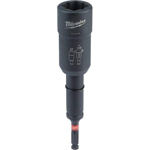 Milwaukee Tool - 1/2" Lineman's Utility Socket - 7/16" Drive, 10" OAL, 2.3" Socket Nose Diam - Industrial Tool & Supply