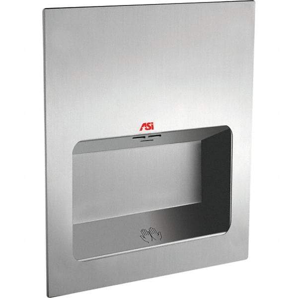 ASI-American Specialties, Inc. - 1000 Watt Satin Stainless Steel Finish Electric Hand Dryer - 208-240 Volts, 5.2 Amps, 12-19/32" Wide x 15-3/4" High x 4-1/16" Deep - Industrial Tool & Supply