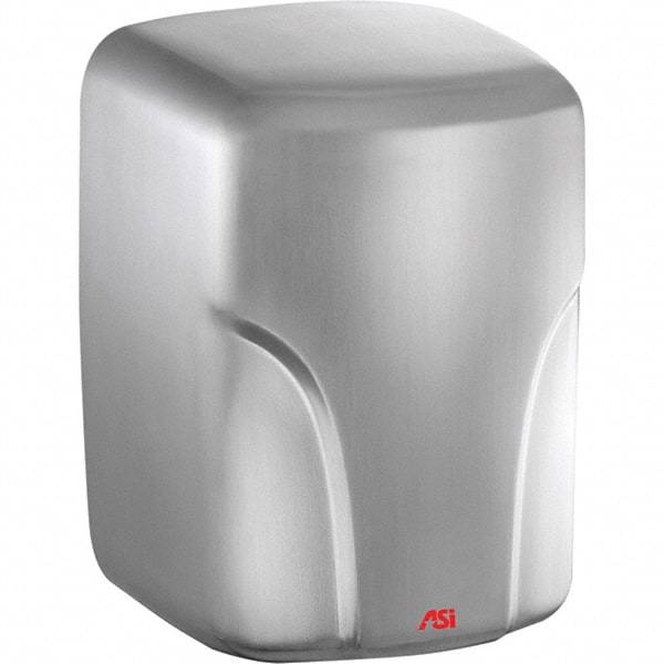 ASI-American Specialties, Inc. - 1600 Watt Satin Stainless Steel Finish Electric Hand Dryer - 220-240 Volts, 7.3 Amps, 8-1/16" Wide x 11-19/64" High x 7-5/64" Deep - Industrial Tool & Supply
