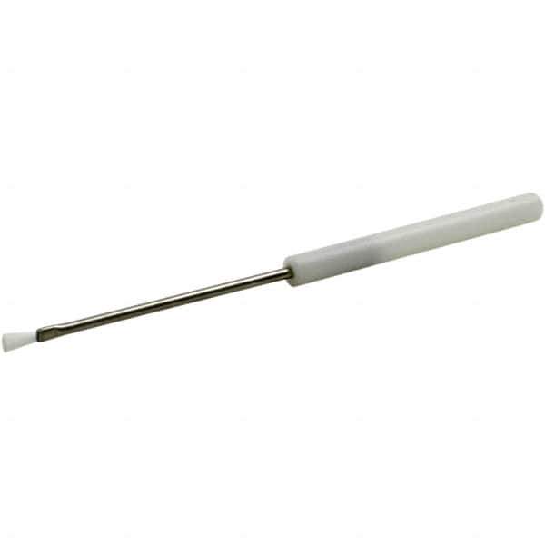 Brush Research Mfg. - 1" Angle/Flat Nylon Electronic Applicator Brush - 1/32" Bristle Length, 6-1/4" Plastic Dowel Handle - Industrial Tool & Supply