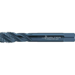 Walter-Prototyp - 7/16-14 UNC 3 Flute 2B/3B Bottoming Spiral Flute Tap - High Speed Steel, Oxide Finish, 100mm OAL, Right Hand Flute, Right Hand Thread, Series TC117 - Exact Industrial Supply
