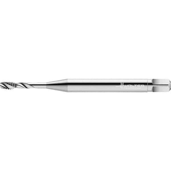 Walter-Prototyp - #2-56 UNC 2 Flute 2B Semi-Bottoming Spiral Flute Tap - High Speed Steel, Bright Finish, 45mm OAL, Right Hand Flute, Right Hand Thread - Exact Industrial Supply