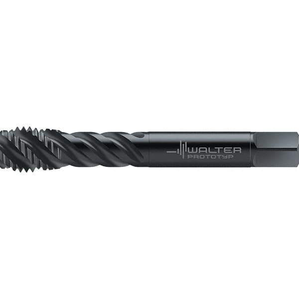 Walter-Prototyp - 7/16-20 UNF 3 Flute 2BX Semi-Bottoming Spiral Flute Tap - High Speed Steel, Oxide Finish, 100mm OAL, Right Hand Flute, Right Hand Thread, Series TC142 - Industrial Tool & Supply