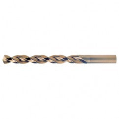 #9 RHS / RHC HSS-CO 8% (M42) 135 Degree Split Point Q-Cobalt Wide Land Parabolic Jobber Drill - Straw / Gold Oxide - Industrial Tool & Supply
