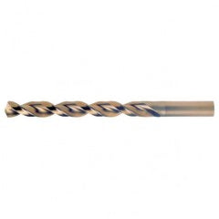 #9 RHS / RHC HSS-CO 8% (M42) 135 Degree Split Point Q-Cobalt Wide Land Parabolic Jobber Drill - Straw / Gold Oxide - Industrial Tool & Supply
