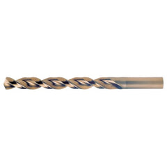 6.00mm RHS / RHC HSS-CO 8% (M42) 135 Degree Split Point Q-Cobalt Wide Land Parabolic Jobber Drill - Straw / Gold Oxide - Exact Industrial Supply