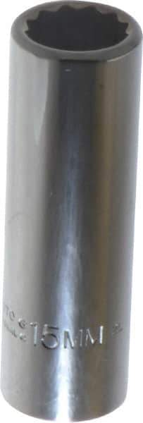 Proto - 3/8" Drive, Deep Hand Socket - 12 Points, 2-3/4" OAL, Chrome Finish - Industrial Tool & Supply