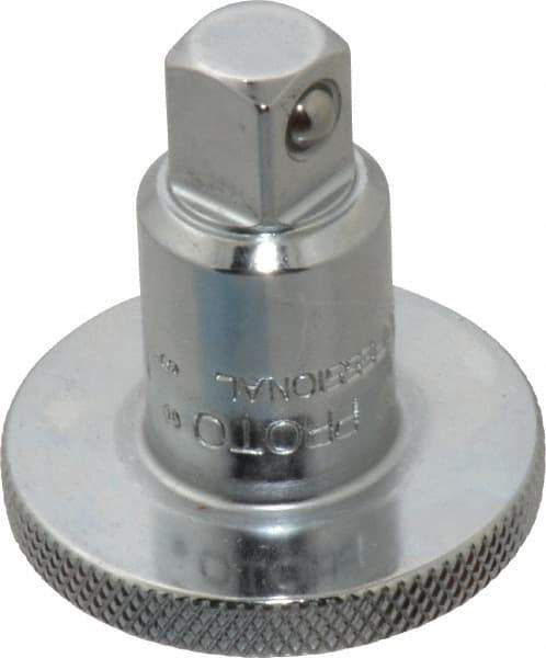 Proto - 3/8" Drive Round Head Ratchet Spinner - Chrome Finish, 1-1/2" OAL, Knurled Head - Industrial Tool & Supply