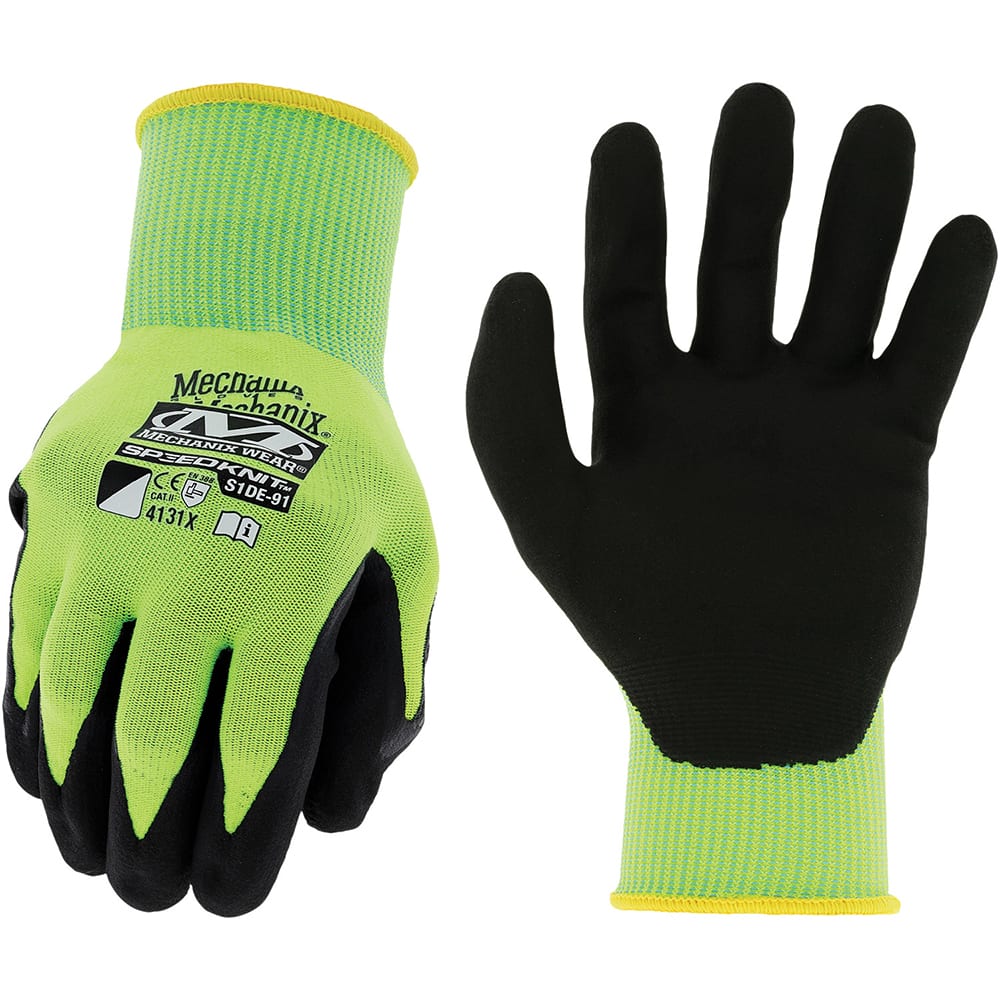 Mechanix Wear - Size M (8) Nitrile Coated Nylon High Visibility Work Gloves - Industrial Tool & Supply