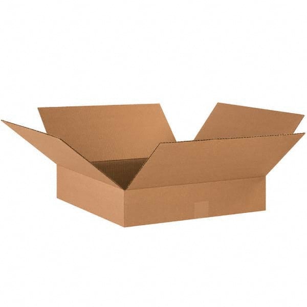 Made in USA - Pack of (25), 18" Wide x 18" Long x 3" High Corrugated Shipping Boxes - Industrial Tool & Supply
