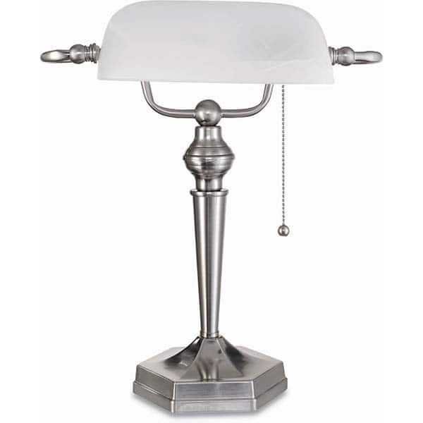 ALERA - Task Lights Fixture Type: Desk Color: Brushed Nickel - Industrial Tool & Supply