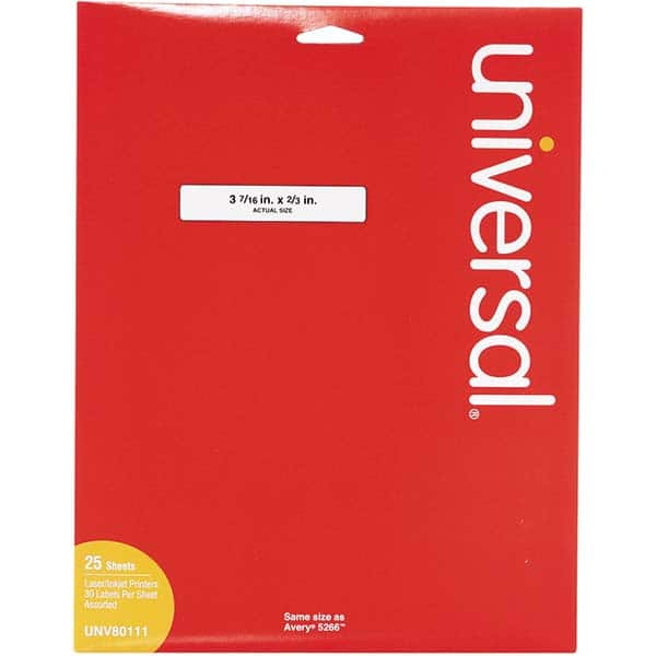 UNIVERSAL - Labels, Ribbons & Tapes Type: File Folder Label Color: White - Industrial Tool & Supply