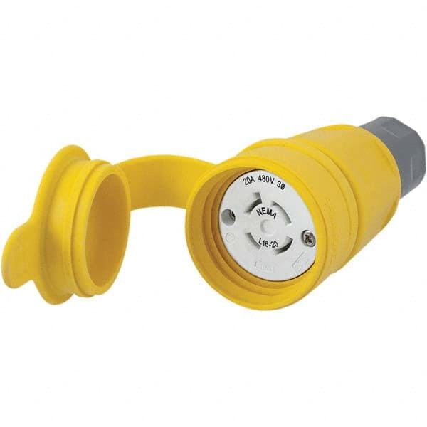 Hubbell Wiring Device-Kellems - 3-Phase Delta 480 VAC 20A NEMA L16-20R Industrial Twist Lock Connector - Industrial Tool & Supply