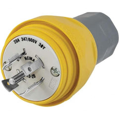 Hubbell Wiring Device-Kellems - 3-Phase Wye 347/600 VAC 20A NEMA L23-20P Industrial Twist Lock Plug - Industrial Tool & Supply