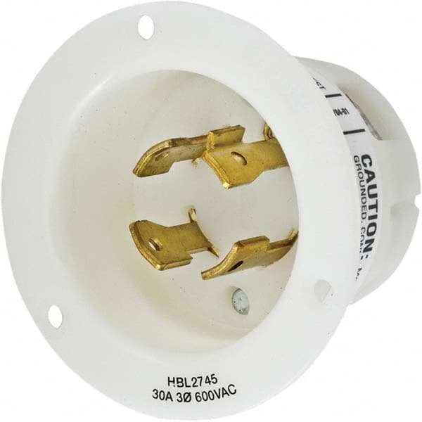 Hubbell Wiring Device-Kellems - 3-Phase Delta 600 VAC 30A NEMA L17-30P Industrial Twist Lock Inlet - Industrial Tool & Supply